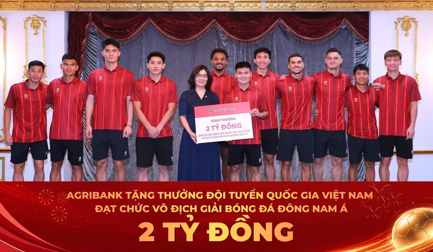Agribank trao thưởng 2 tỷ đồng chúc mừng Đội tuyển Việt Nam vô địch ASEAN Cup 2026
