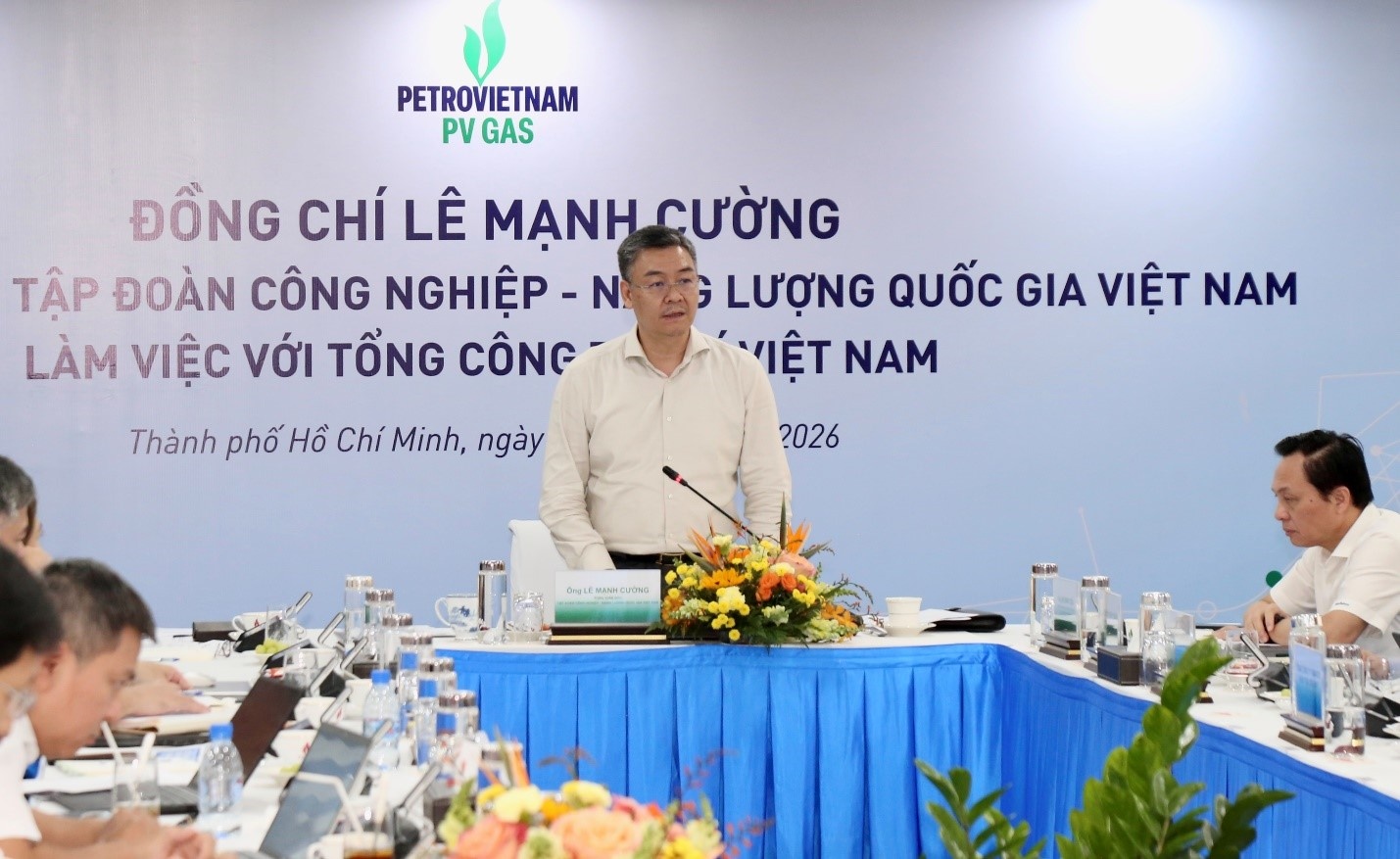 Tổng Giám đốc PETROVIETNAM Lê Mạnh Cường phát biểu chỉ đạo