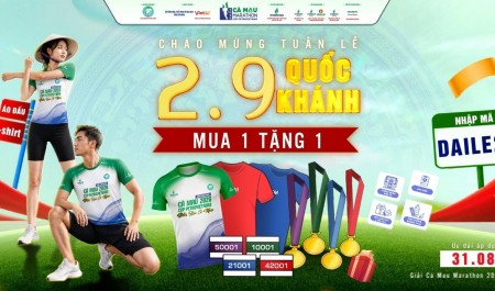 Cà Mau Marathon 2026 - Cúp PETROVIETNAM tung ưu đãi 30% nhân dịp Quốc khánh 2/9