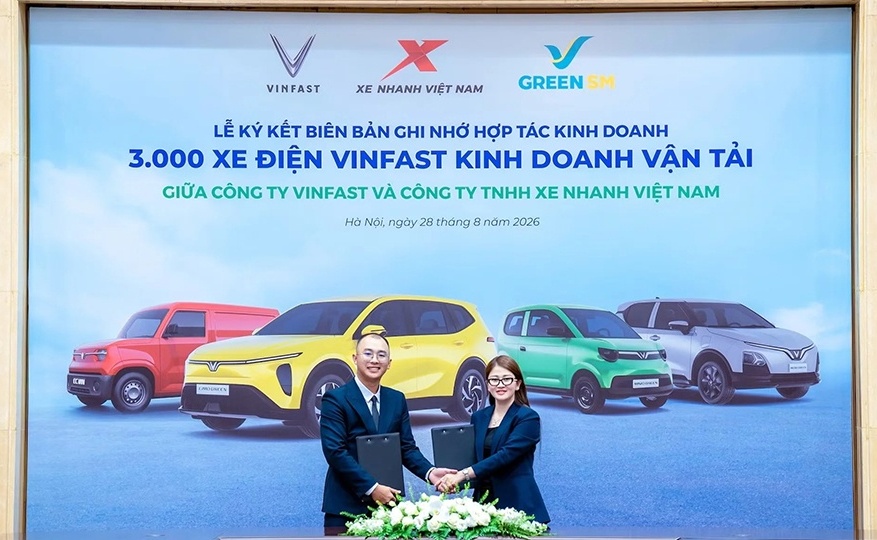 Xe Nhanh Việt Nam mua 3.000 ô tô điện Vinfast để vận doanh trên nền tảng Green SM Platform
