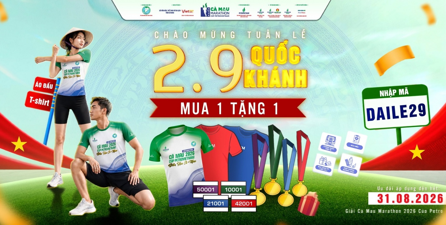 Tuần săn BIB Cà Mau Marathon 2026 - Cúp PETROVIETNAM: Đếm ngược Super Early Bird và ưu đãi dịp 2/9