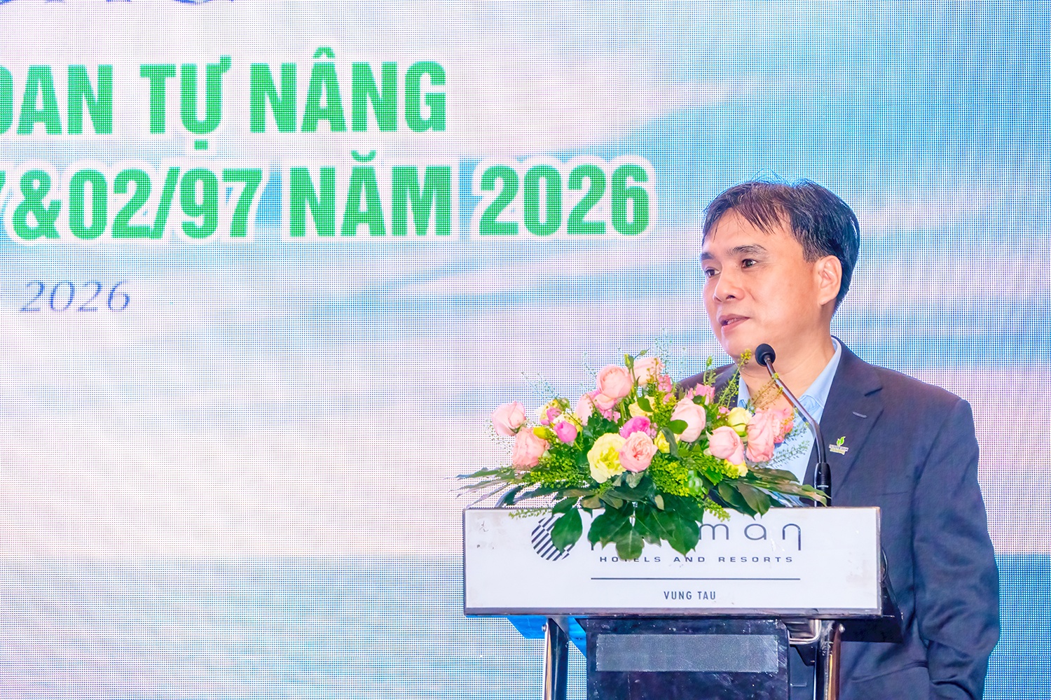 Ông Nguyễn Xuân Cường – Tổng giám đốc PV Drilling phát biểu tại lễ ký hợp đồng cung cấp dịch vụ cho thuê giàn khoan cho Chi nhánh PVEP-HCM