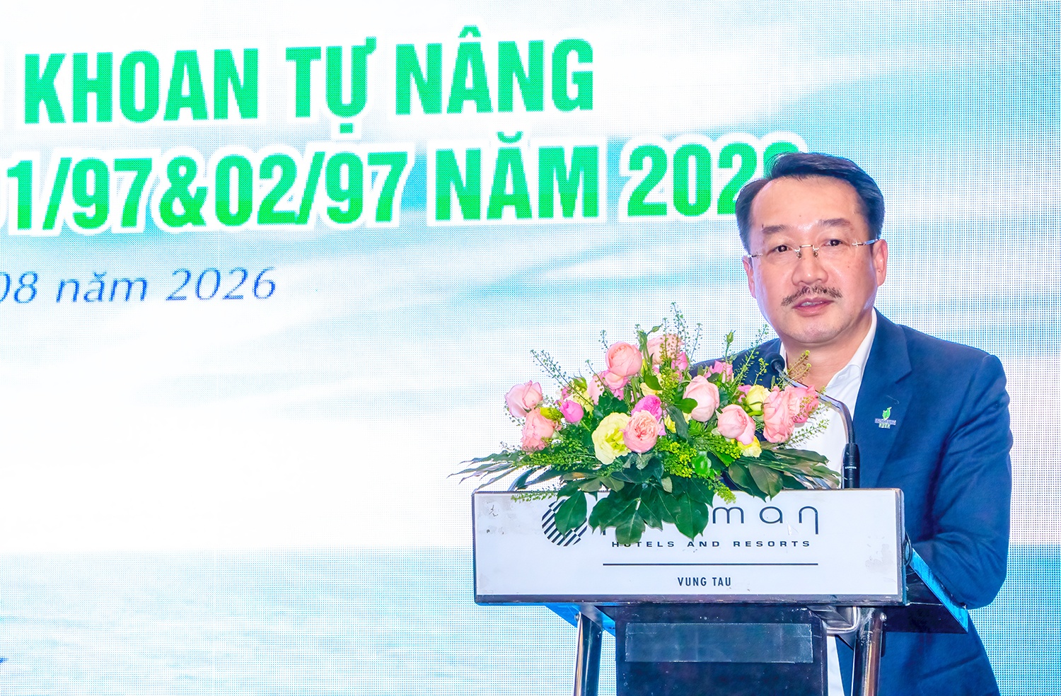 Ông Nguyễn Thiện Bảo – Tổng giám đốc PVEP phát biểu tại lễ ký hợp đồng