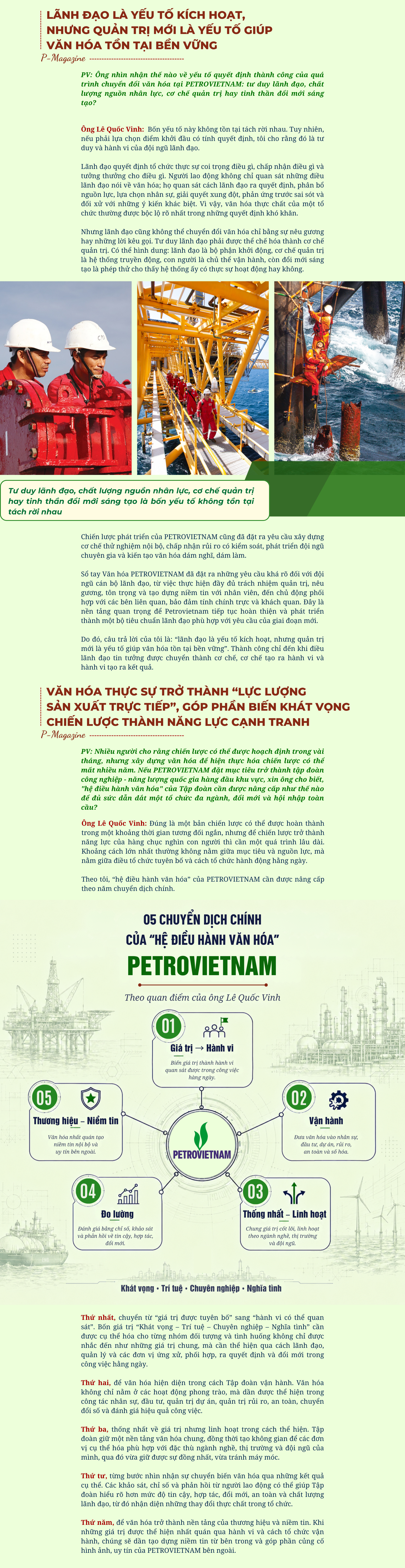 [P-Magazine] Hệ điều hành văn hóa sẽ dẫn dắt PETROVIETNAM chuyển mình