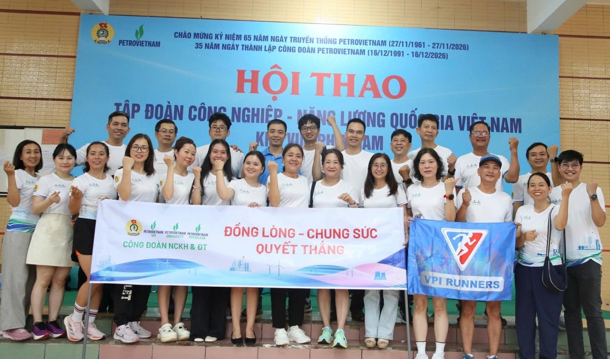 Công đoàn Nghiên cứu Khoa học và Đào tạo bùng nổ sức trẻ, thắt chặt đoàn kết tại Hội thao PETROVIETNAM 2026
