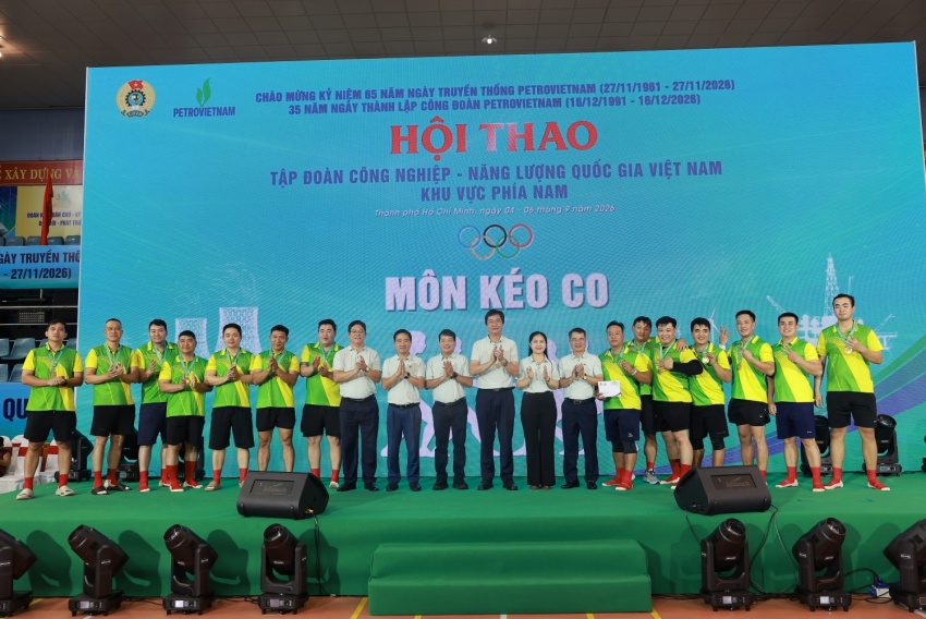 Bùng nổ cảm xúc với môn kéo co tại Hội thao PETROVIETNAM 2026 khu vực phía Nam