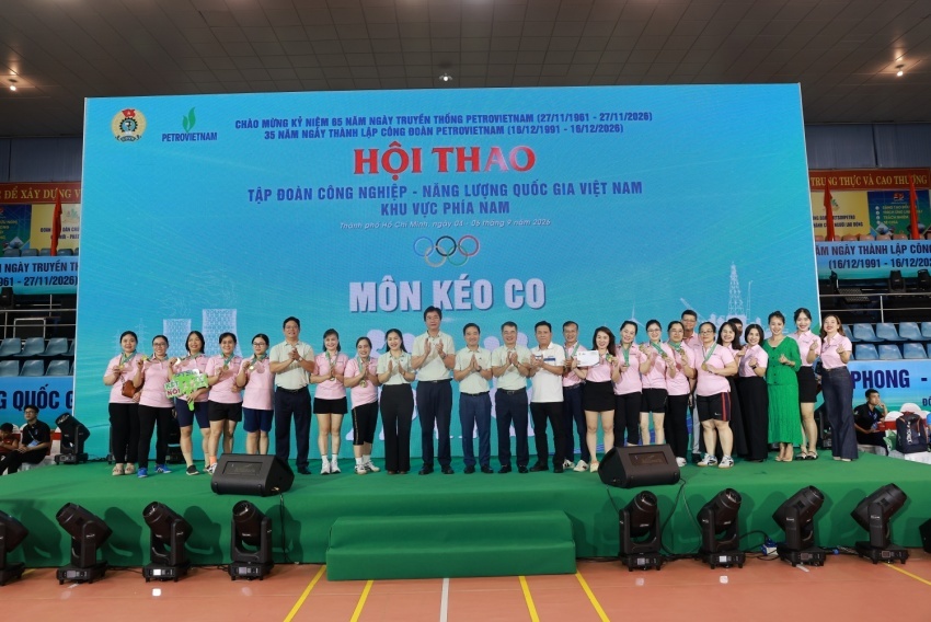 Bùng nổ cảm xúc với môn kéo co tại Hội thao PETROVIETNAM 2026 khu vực phía Nam