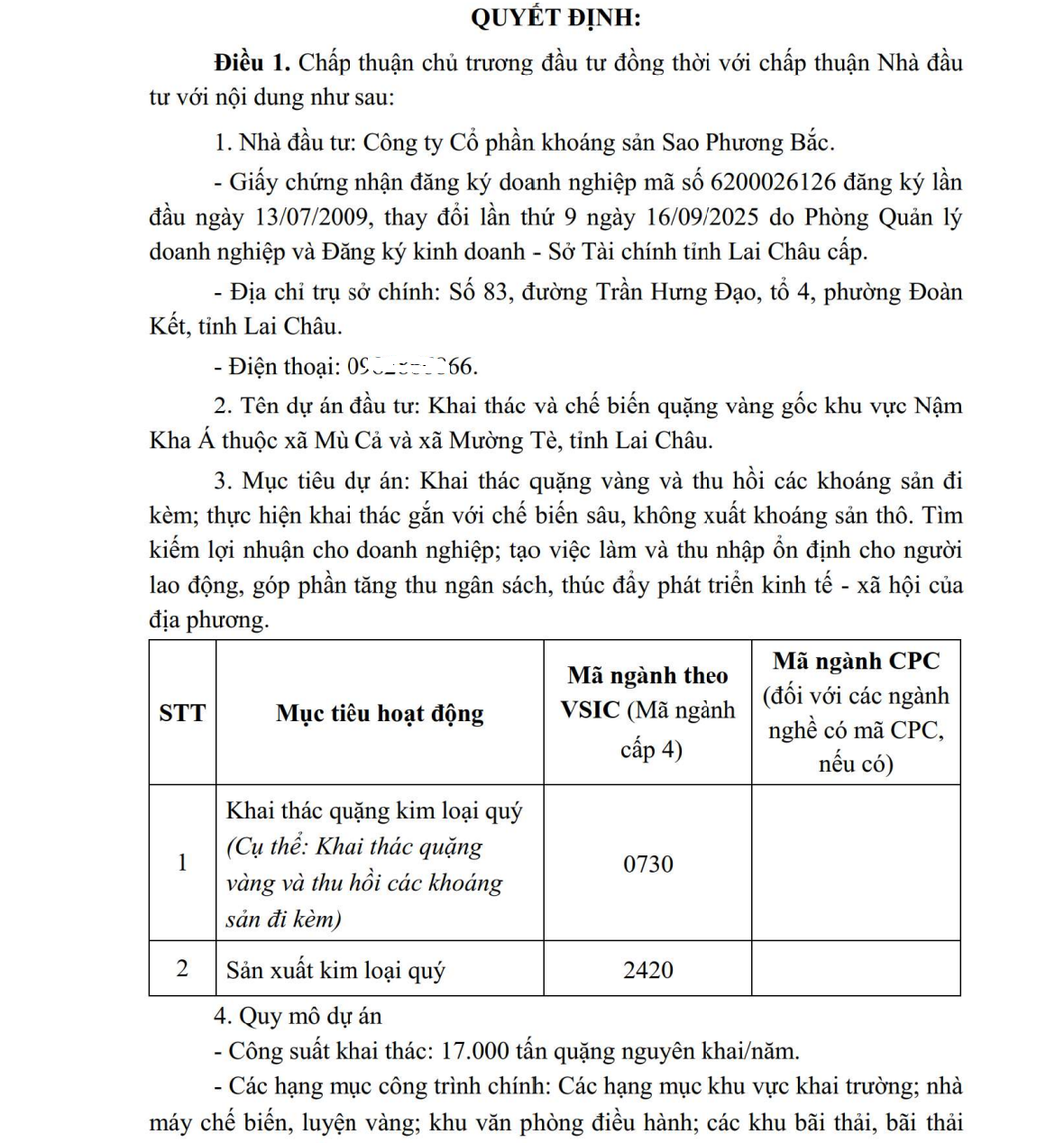 Chuẩn bị triển khai dự án khai thác mỏ có trữ lượng vàng khoảng 1.584 kg