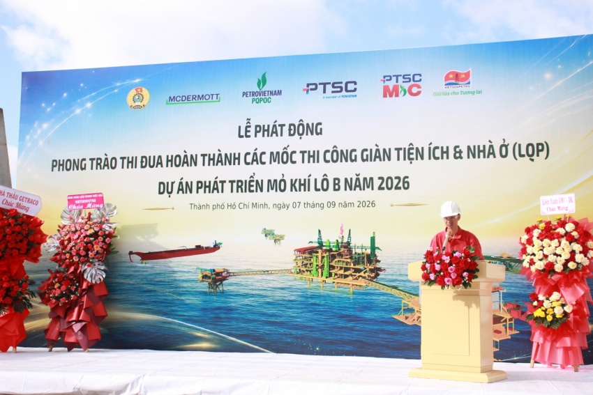 XNXL Vietsovpetro phát động thi đua cao điểm hoàn thành Giàn tiện ích và nhà ở Dự án Lô B