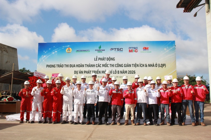 XNXL Vietsovpetro phát động thi đua cao điểm hoàn thành Giàn tiện ích và nhà ở Dự án Lô B
