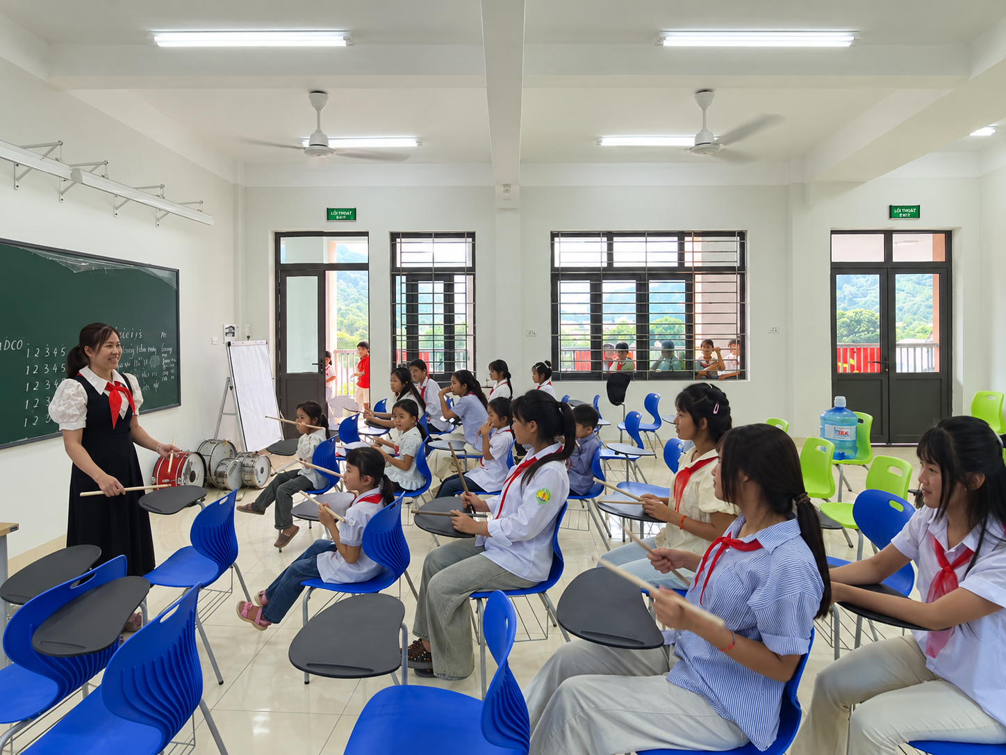 [Chùm ảnh] Đổi thay trong những giờ học đầu tiên dưới mái trường PETROVIETNAM - Phong Thổ