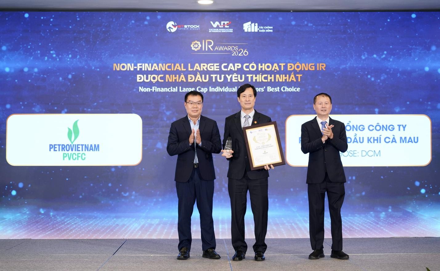 PVCFC nhận danh hiệu Doanh nghiệp có hoạt động IR được Nhà đầu tư yêu thích nhất 2026 PVCFC nhận danh hiệu Doanh nghiệp có hoạt động IR được Nhà đầu tư yêu thích nhất 2026