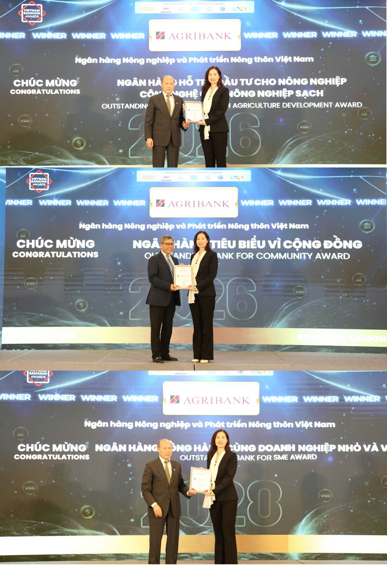 Agribank được vinh danh 3 giải thưởng Ngân hàng Việt Nam tiêu biểu 2026