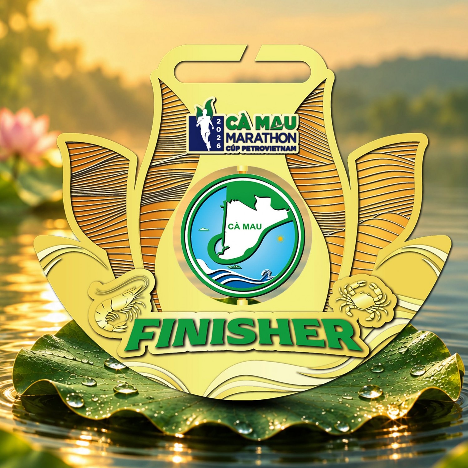 Cà Mau Marathon 2026 - Cúp PETROVIETNAM ra mắt huy chương xoay 360°