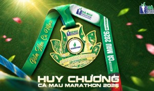 Cà Mau Marathon 2026 - Cúp PETROVIETNAM ra mắt huy chương xoay 360°