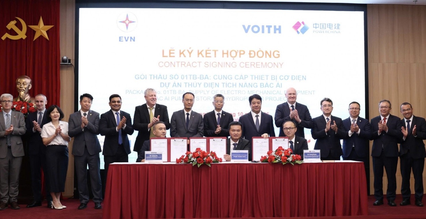 EVN ký hợp đồng cung cấp thiết bị cơ điện dự án Thủy điện tích năng Bác Ái