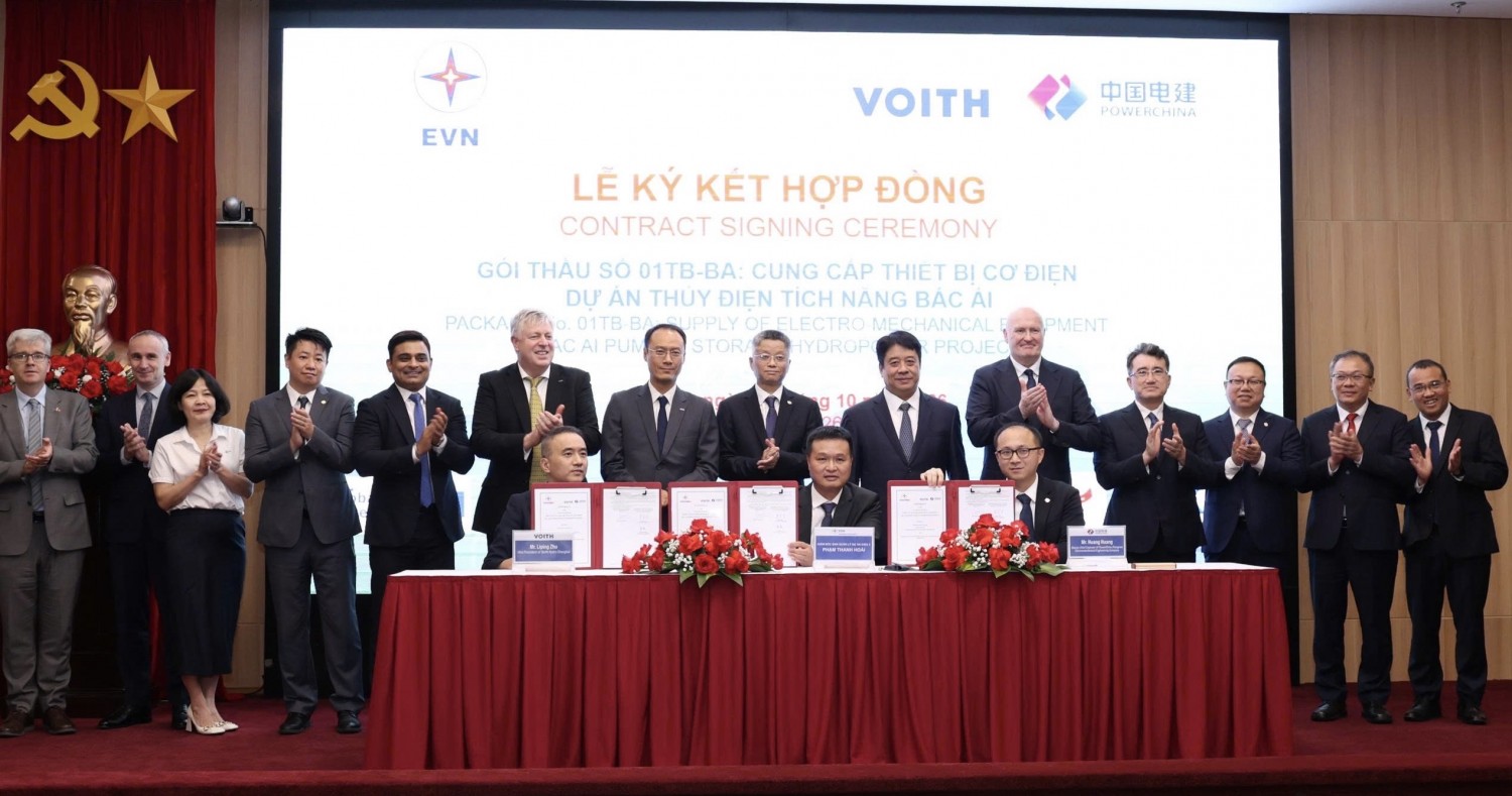 EVN ký hợp đồng cung cấp thiết bị cơ điện dự án Thủy điện tích năng Bác Ái EVN ký hợp đồng cung cấp thiết bị cơ điện dự án Thủy điện tích năng Bác Ái