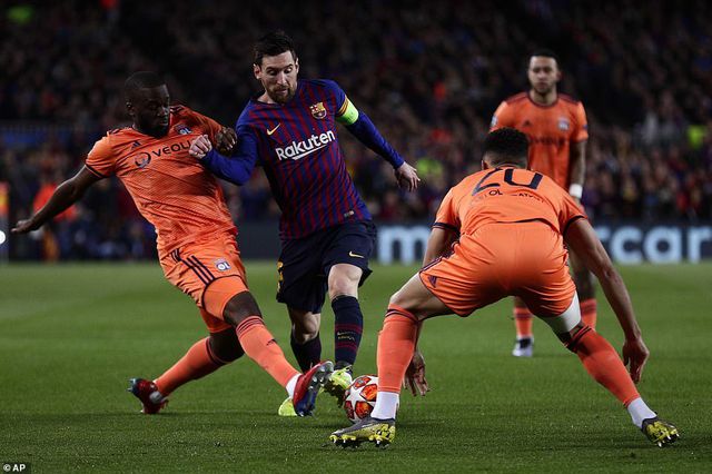 barcelona 5 1 lyon lionel messi ruc sang