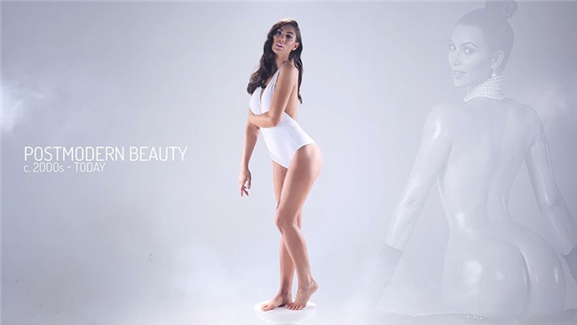 2000 đến nay: Bụng phẳng, mảnh mai khỏe khoắn, hông/ngực lớn, có khe hở giữa hai bên đùi.