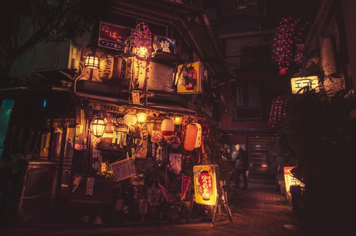 chum anh goc binh di cua mot tokyo nao nhiet ve dem