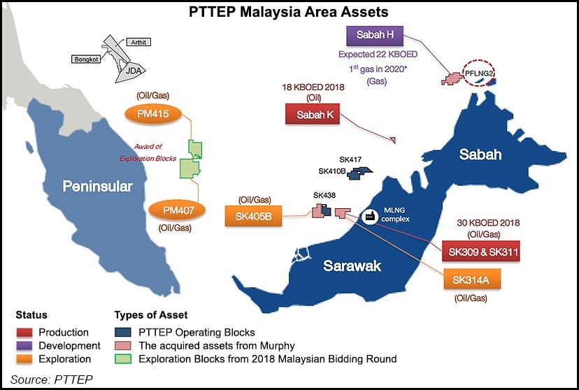 pttep phat hien mo khi khong lo ngoai khoi malaysia