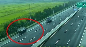 Nữ tài xế xe tải đi ngược chiều trên cao tốc bị tước bằng lái 5 tháng