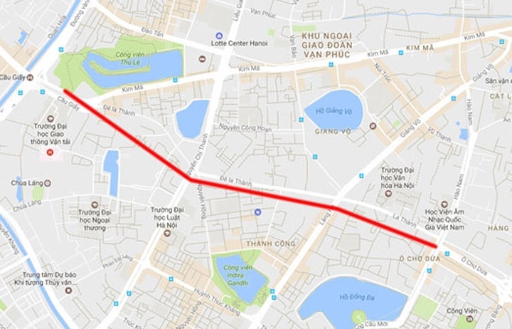 Phê duyệt dự án tuyến đường Hoàng Cầu - Voi Phục