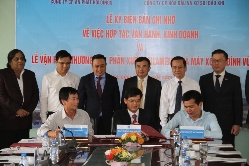 PVTEX và Tập đoàn An Phát ký kết hợp tác sản xuất kinh doanh Nhà máy Xơ sợi Đình Vũ pvtex va tap doan an phat ky ket hop tac san xuat kinh doanh nha may xo soi dinh vu