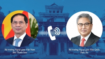 Bộ trưởng Bùi Thanh Sơn điện đàm với Bộ trưởng Ngoại giao Hàn Quốc Park Jin