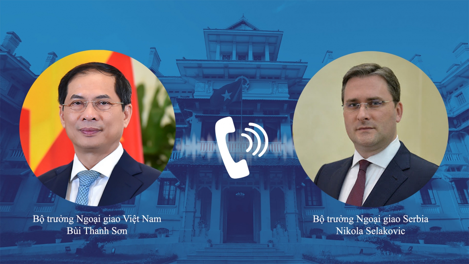 Bộ trưởng Ngoại giao Bùi Thanh Sơn điện đàm với Bộ trưởng Ngoại giao Serbia