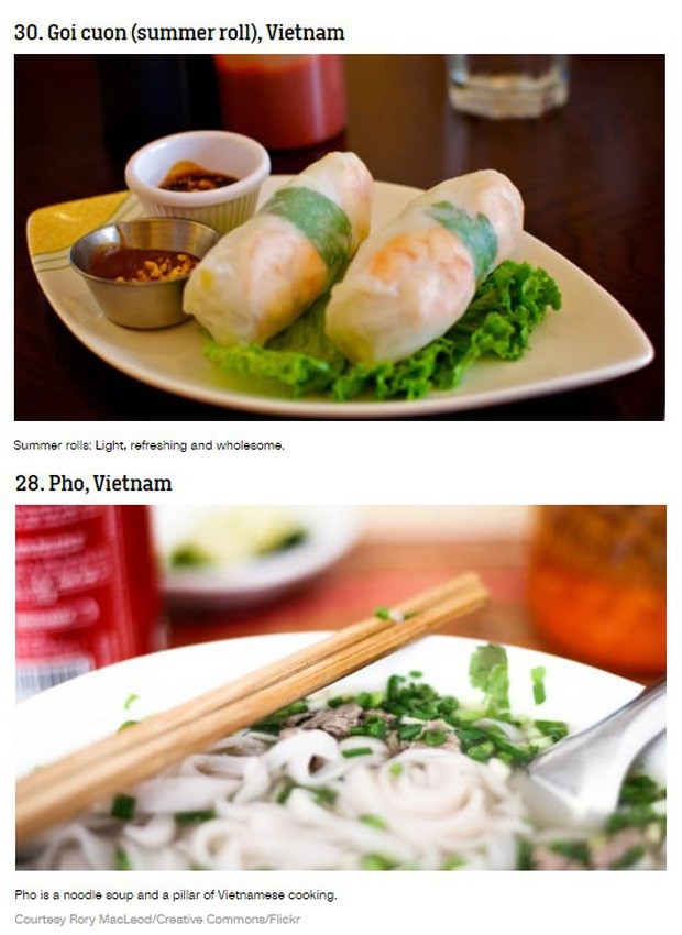 goi cuon va pho bo tiep tuc gop mat trong top 50 mon ngon the gioi
