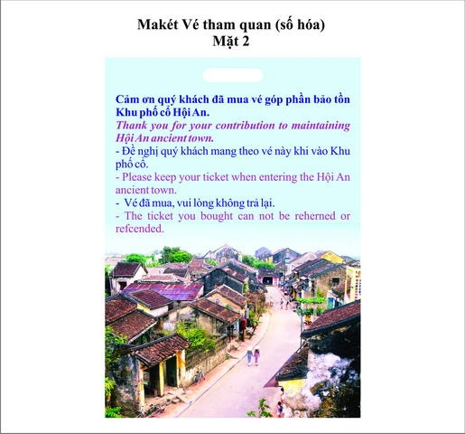 Thử nghiệm vé tham quan khu phố cổ Hội An bằng số hóa thu nghiem ve tham quan khu pho co hoi an bang so hoa
