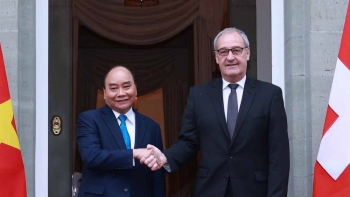 Chủ tịch nước Nguyễn Xuân Phúc hội đàm với Tổng thống Thụy Sỹ Guy Parmelin