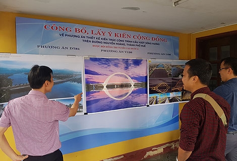 thua thien hue lay y kien cong dong ve phuong an thiet ke kien truc cau vuot song huong