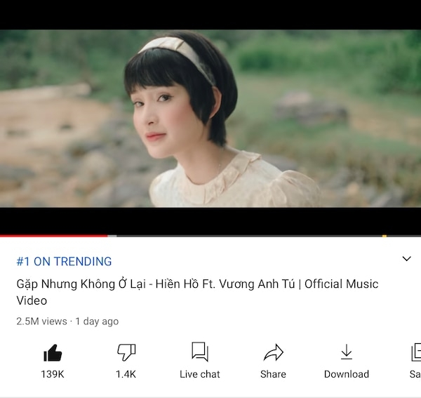 Hiền Hồ ‘đá bay’ BTS, chiếm no.1 trending nhờ 'Gặp nhưng không ở lại'