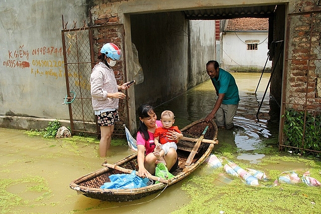 vung ron lu ha noi ngap trong bien nuoc nhin tu flycam
