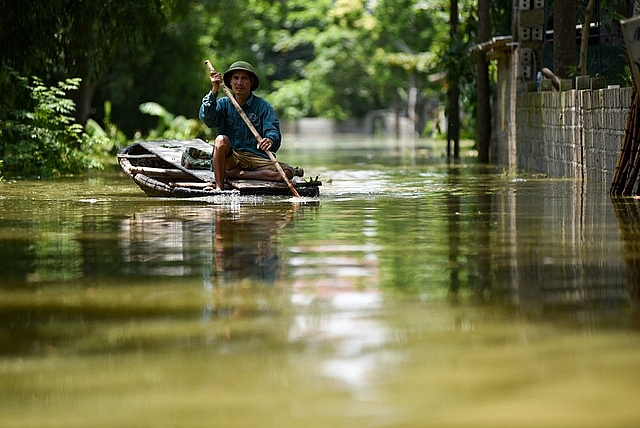 vung ron lu ha noi ngap trong bien nuoc nhin tu flycam