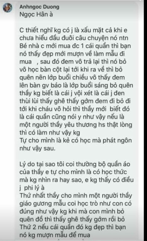 Vụ xúc phạm thầy vì quần của con: Nữ phụ huynh tiếp tục "chọc giận" dư luận