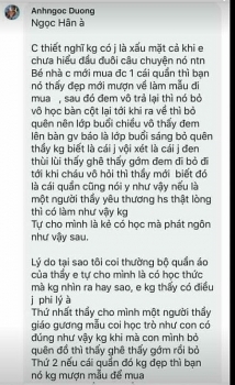 Vụ xúc phạm thầy vì quần của con: Nữ phụ huynh tiếp tục "chọc giận" dư luận