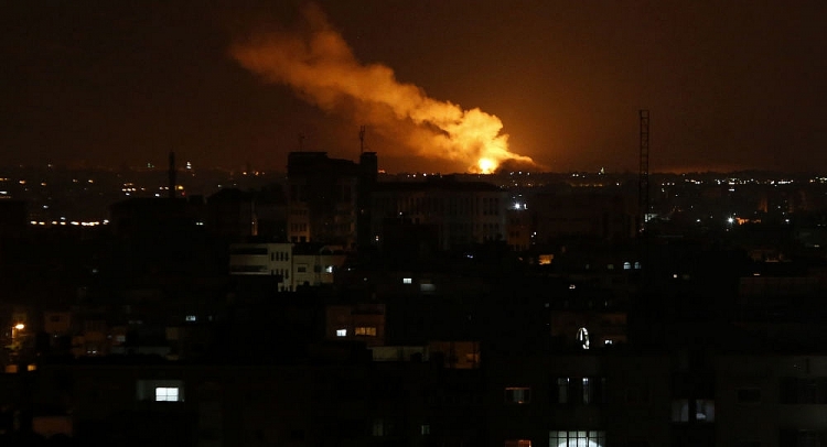 israel nem bom nhieu muc tieu cua hamas o gaza