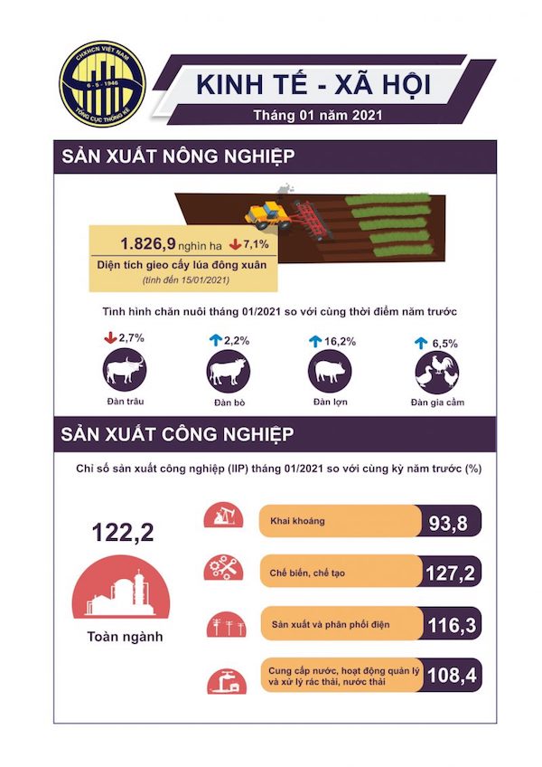 Nền kinh tế đạt kết quả khả quan ngay trong tháng đầu năm