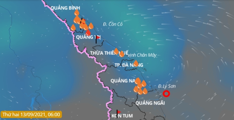 Vùng áp thấp nhiệt đới suy yếu từ bão số 5 tiếp tục gây mưa lớn