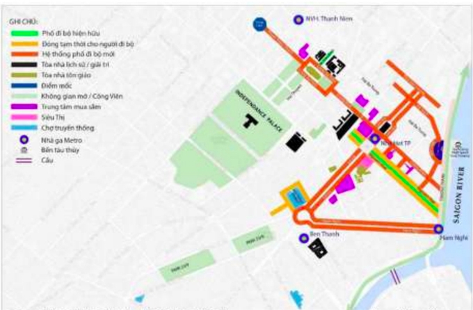 Phương án tổ chức 5 phố đi bộ ở TP HCM Phương án tổ chức 5 phố đi bộ ở TP HCM