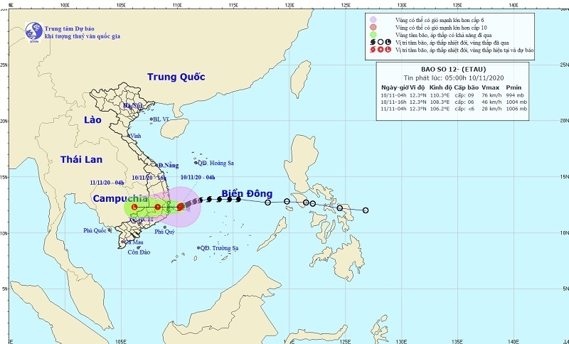 Bão số 12 mạnh nhất khi đổ bộ Bình Định - Ninh Thuận, mưa lớn tại Quảng Trị - Bắc Khánh Hòa