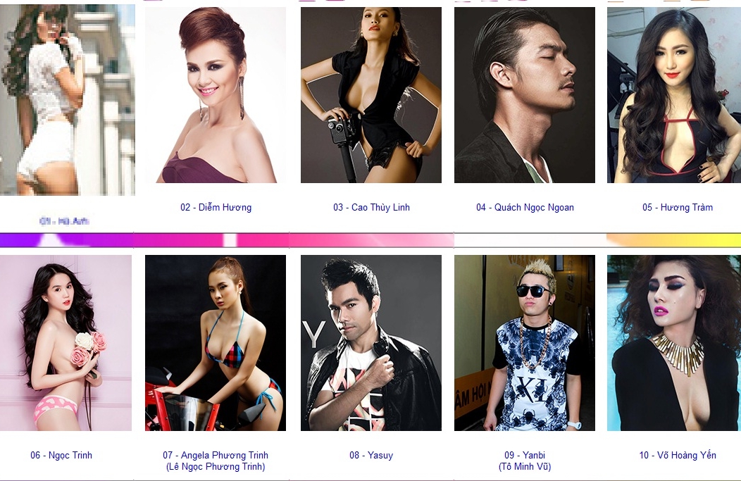 Bắt đầu cuộc bầu chọn "Ngôi sao phản cảm nhất năm 2014"