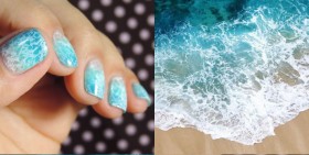 Điệu đà với sơn móng tay hiệu ứng sóng biển