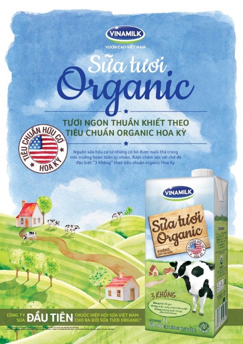 vinamilk san xuat sua tuoi organic tieu chuan my cho nguoi viet