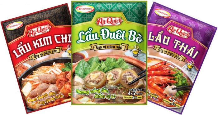 bua an gia dinh am cung voi san pham aji quick moi