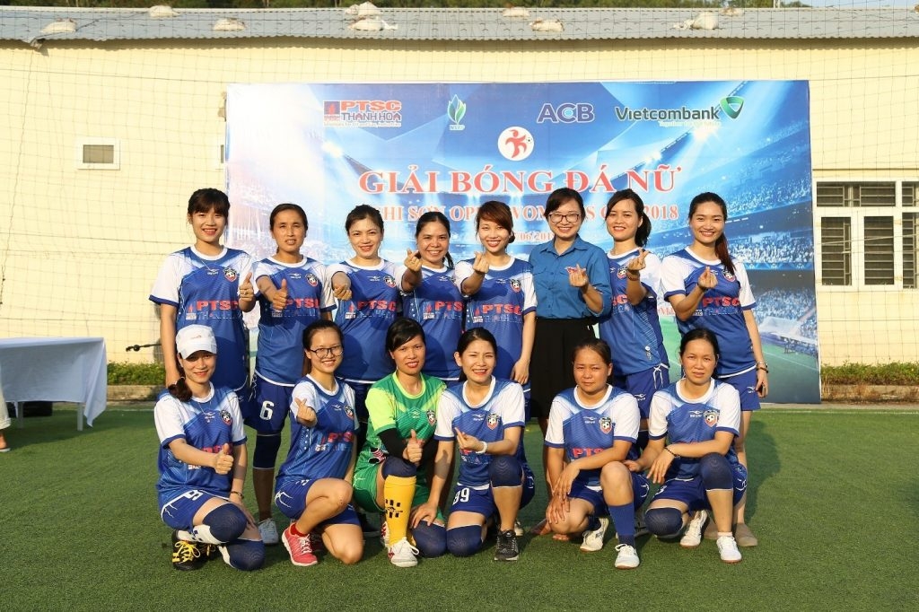 ptsc thanh hoa to chuc giai bong da nu nghi son mo rong lan i nam 2018