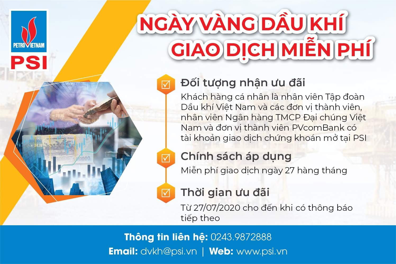 psi khoi dong chuong trinh ngay vang dau khi giao dich mien phi